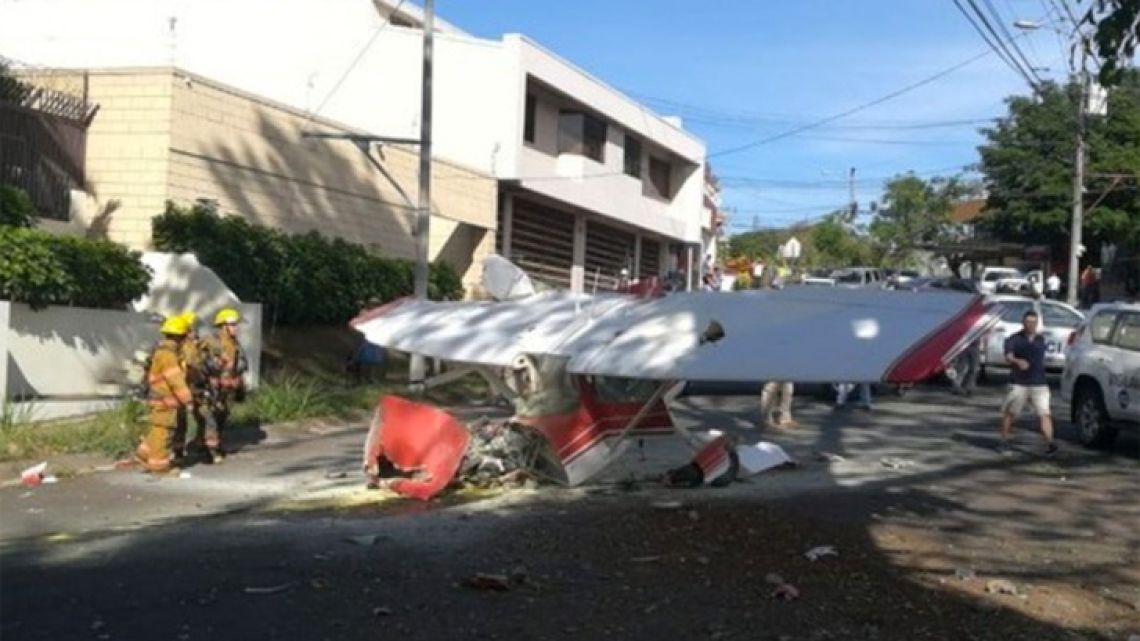 The wreckage of the plane.