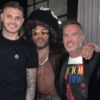 Wanda Nara y Mauro Icardi junto a Lenny Kravitz