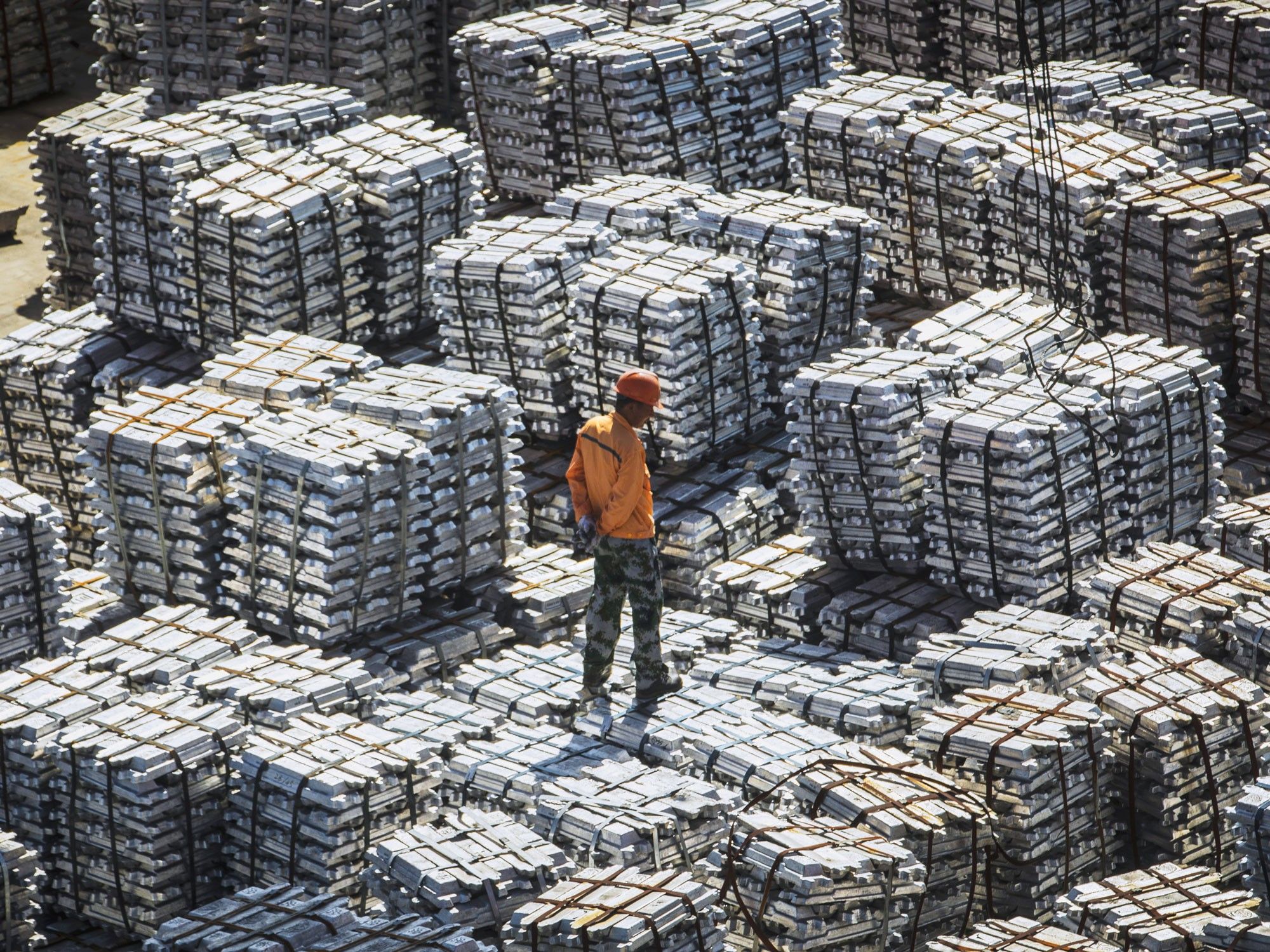 Views of Aluminum Stockyards as China, U.S. Roll Out New Tariffs