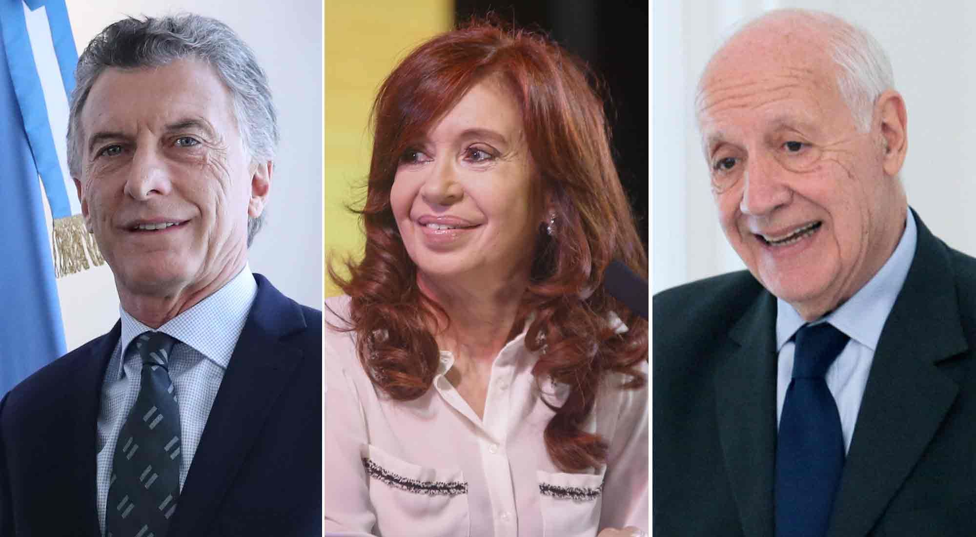 Mauricio Macri, Cristina Fernández de Kirchner y Roberto Lavagna