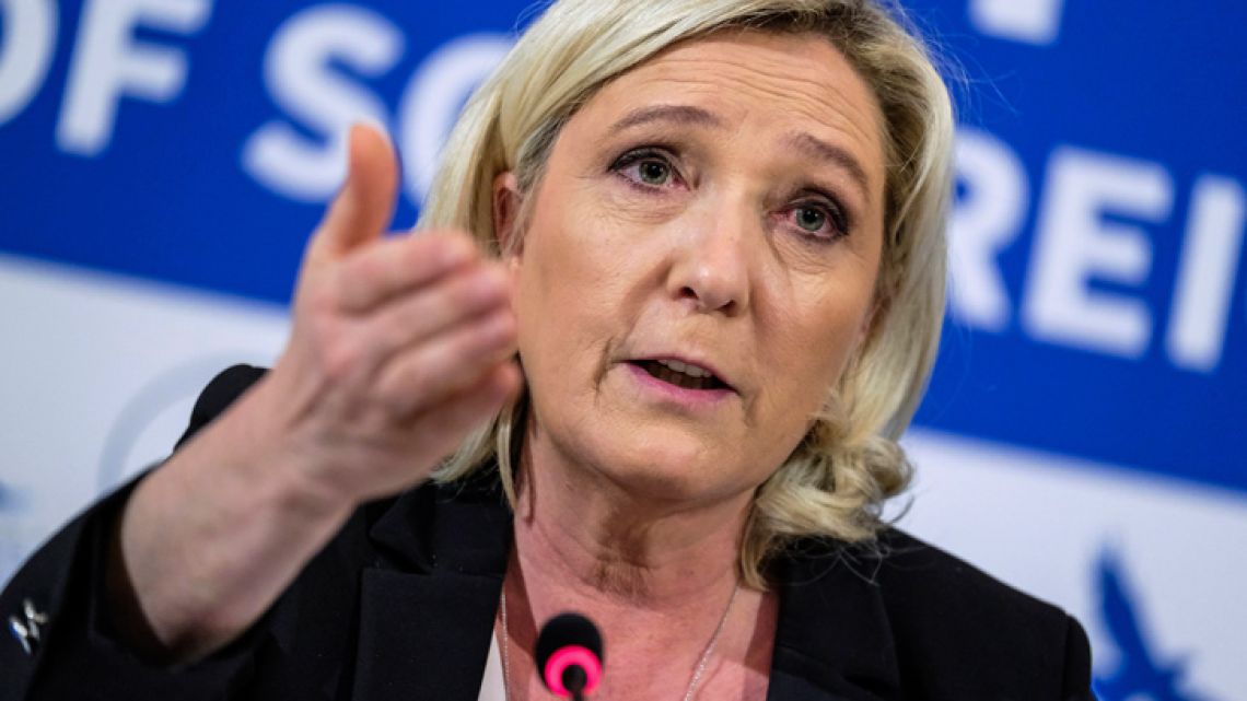 Leader of the French National Front Marine Le Pen.