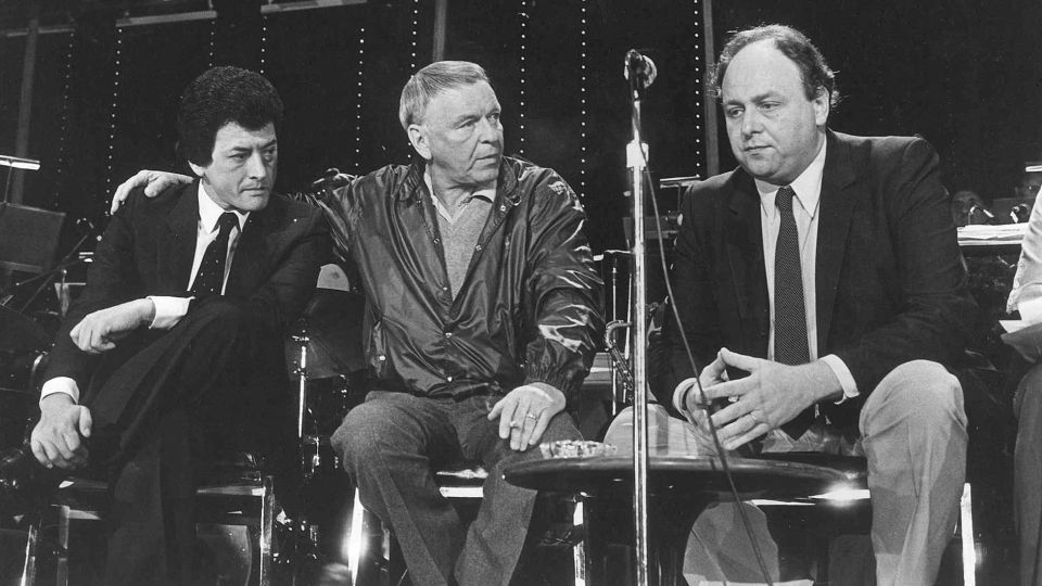 Ramón 'Palito' Ortega junto a Frank Sinatra y Ricardo Finkel.