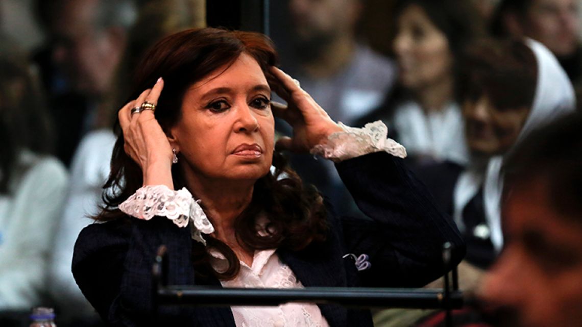 Cristina Fernández de Kirchner in court.