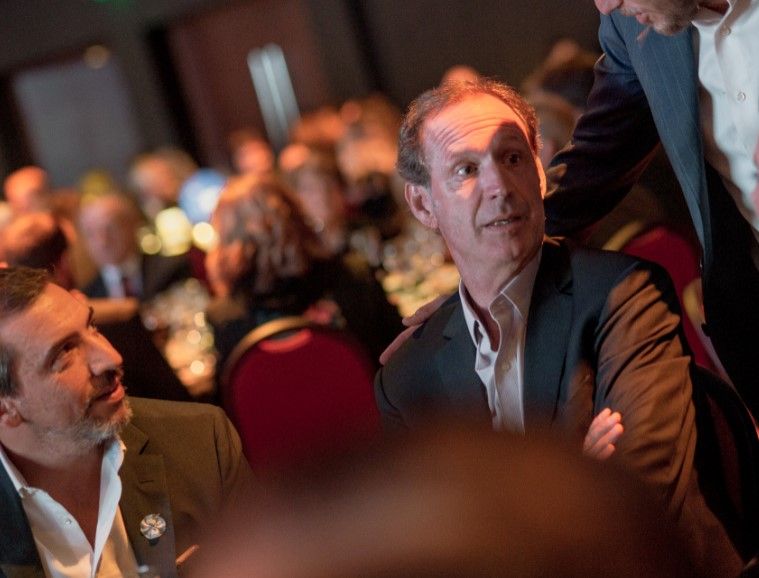 José Demicheli, director ejecutivo de AdBlick Agro, y Miguel Blaquier en la cena de recaudación de la Universidad Austral, 2019