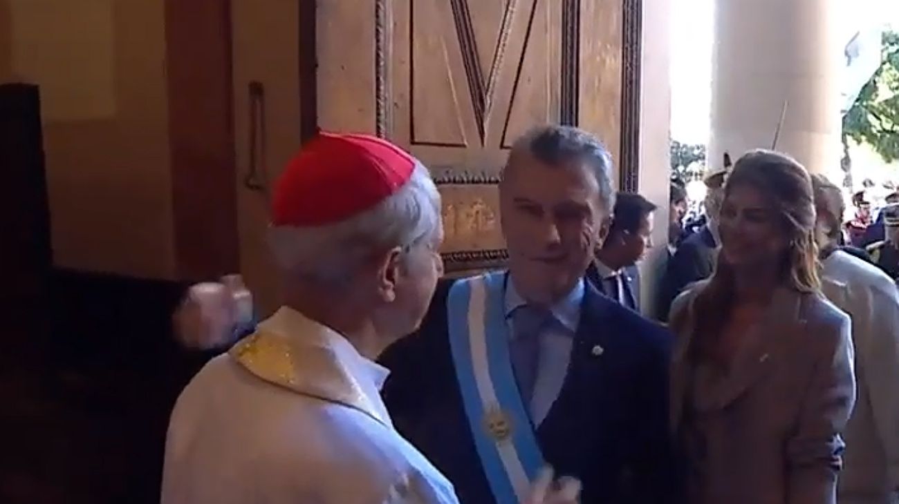 El presidente Macri llega a la Catedral de Buenos Aires, para el tradicional Tedeum.