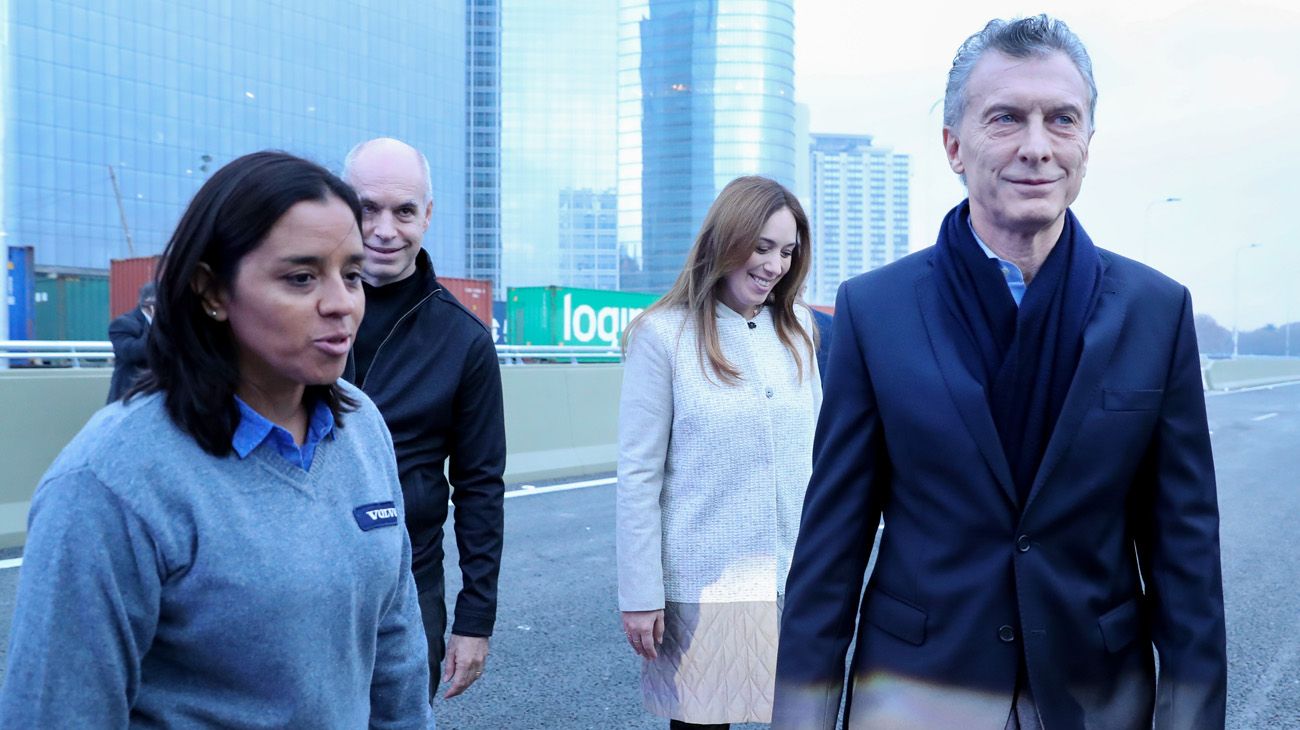 Mauricio Macri, Horacio Rodríguez Larreta y María Eugenia Vidal inauguraron el Paseo del Bajo.