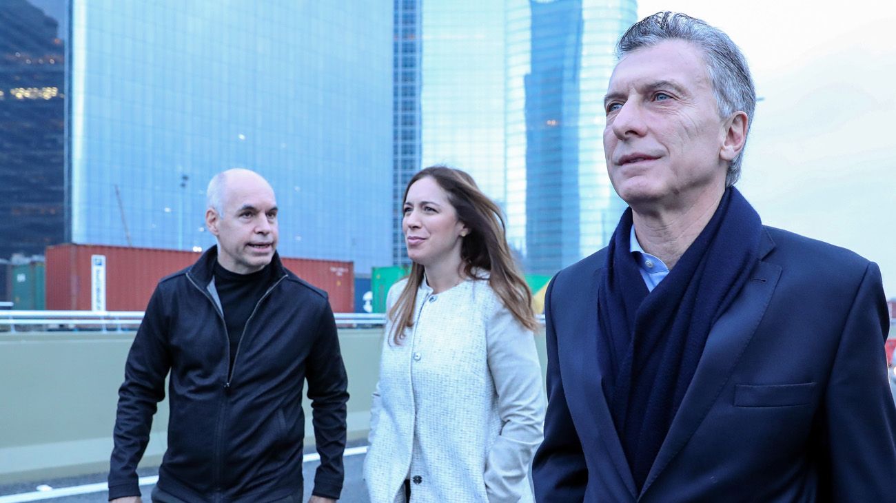 Mauricio Macri, Horacio Rodríguez Larreta y María Eugenia Vidal inauguraron el Paseo del Bajo.