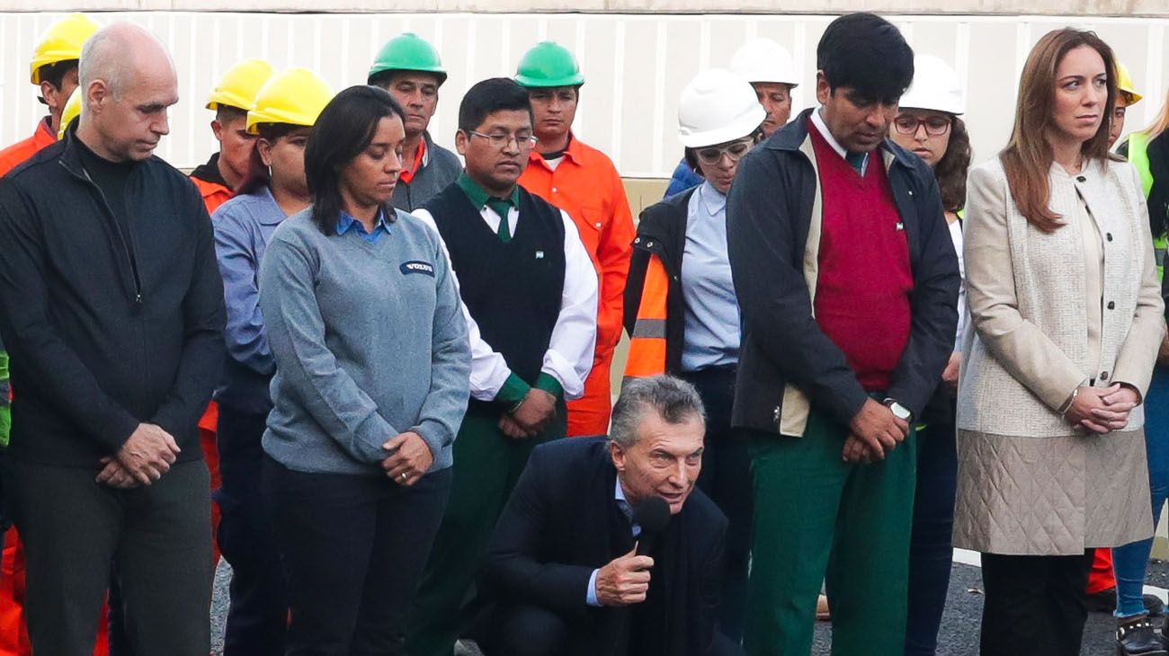 Mauricio Macri, Horacio Rodríguez Larreta y María Eugenia Vidal inauguraron el Paseo del Bajo.