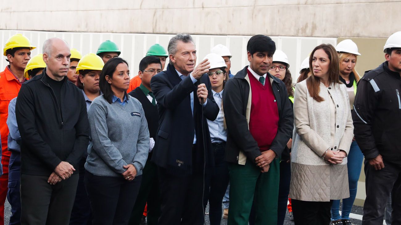 Mauricio Macri, Horacio Rodríguez Larreta y María Eugenia Vidal inauguraron el Paseo del Bajo.