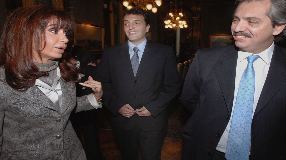 Cristina Kirchner con Sergio Massa y Alberto Fernández cuando eran parte del mismo gobierno.