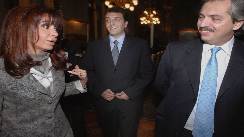 Cristina Kirchner con Sergio Massa y Alberto Fernández cuando eran parte del mismo gobierno.