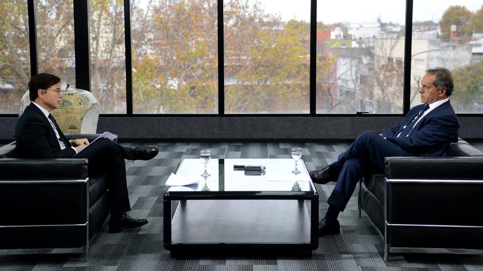 Daniel Scioli, en la entrevista con Jorge Fontevecchia.