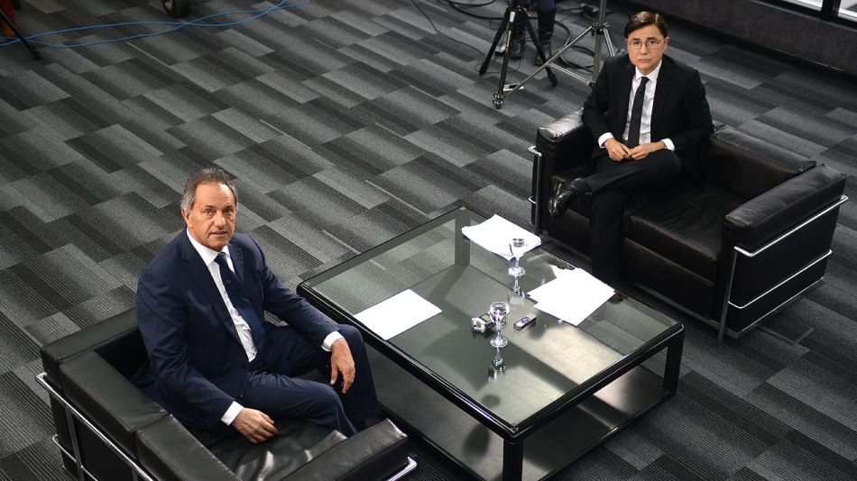 Daniel Scioli, en la entrevista con Jorge Fontevecchia.
