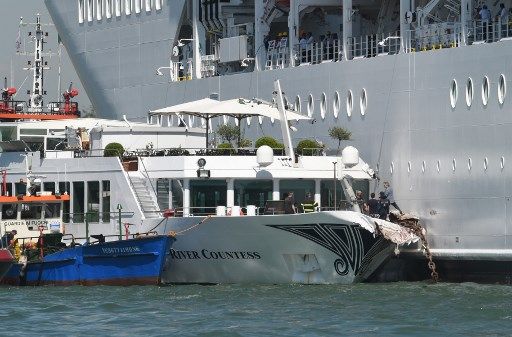 Venecia estuvo en vilo por el gigantesco crucero que había quedado fuera de control.