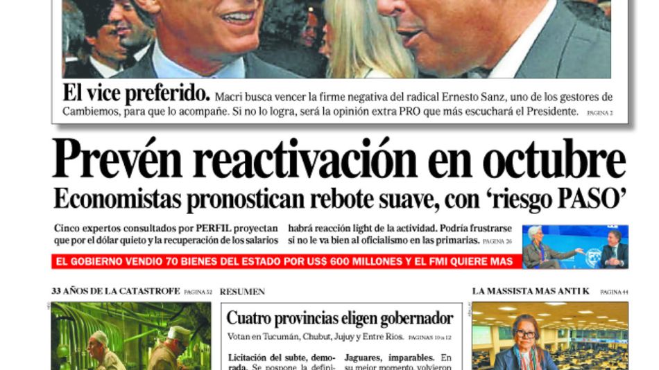 Tapa de la edición 1.419 del Diario PERFIL, domingo 9 de junio de 2019.