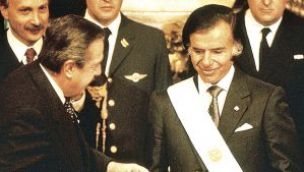 Raúl Alfonsín y Carlos Menem