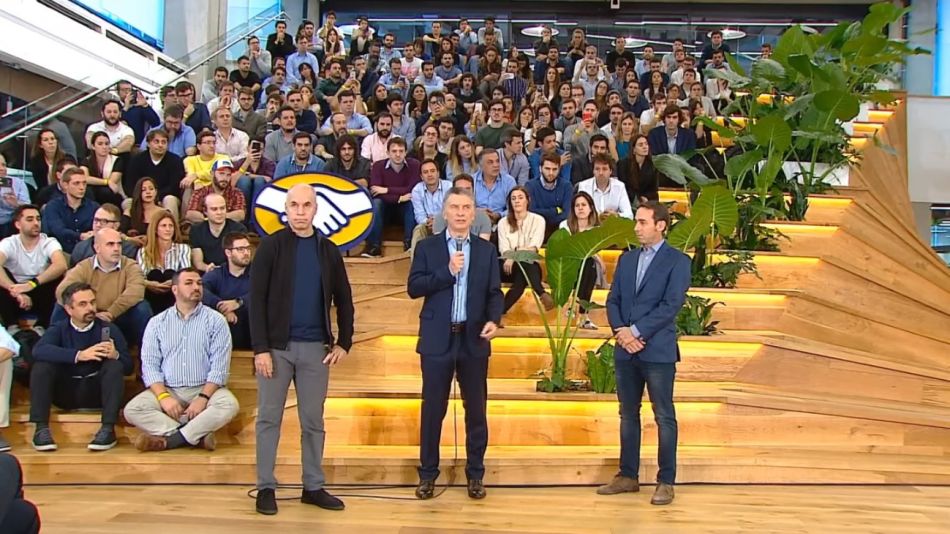 Mauricio Macri en el acto de inauguración del Nuevo Centro de Desarrollo de la empresa Mercado Libre.