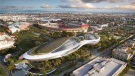 ¿Aterrizó un OVNI en LA? No, así será el nuevo museo de Storytelling de Geroge Lucas.