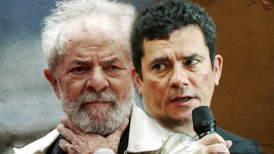 Ex-president Lula and his judicial nemesis, Justice Minister Sergio Moro.