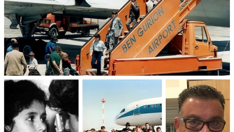 ARRIBO. Los ‘Niños de Chernobyl´ desembarcando en el aeropuerto Ben Gurion, de Tel Aviv para ser atendidos por médicos israelíes. Rodolfo “Rudy” Eiben, uno de los referentes del grupo de cordobeses que envió ayuda.