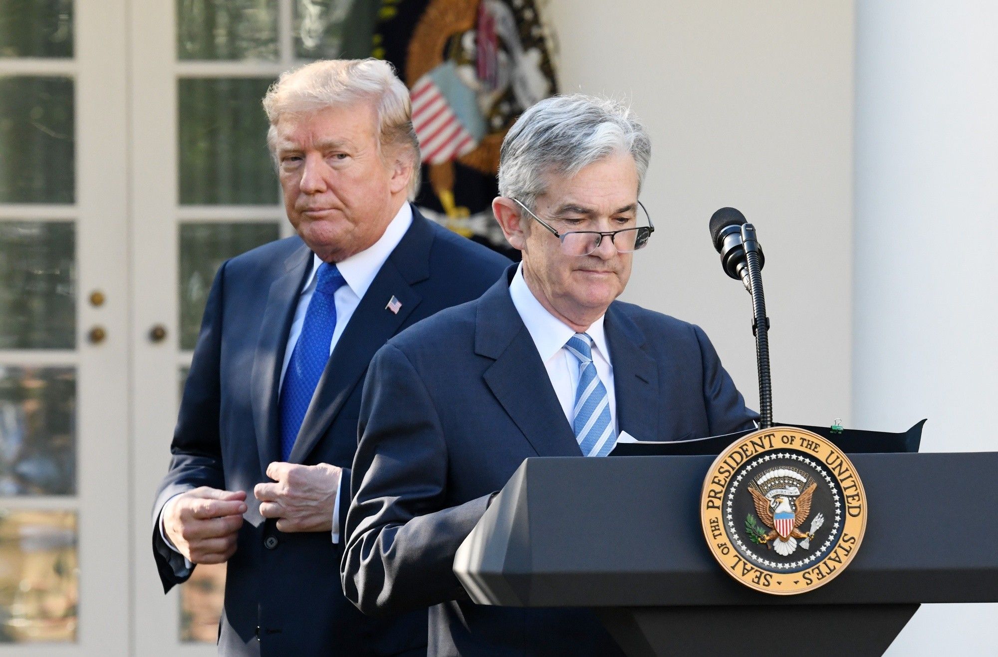 Donald Trump y Jerome Powell, el titular de la Reserva Federal.