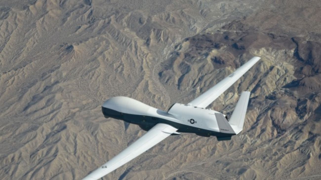 El dron estadounidense MQ-4 Triton que Irán derribó.