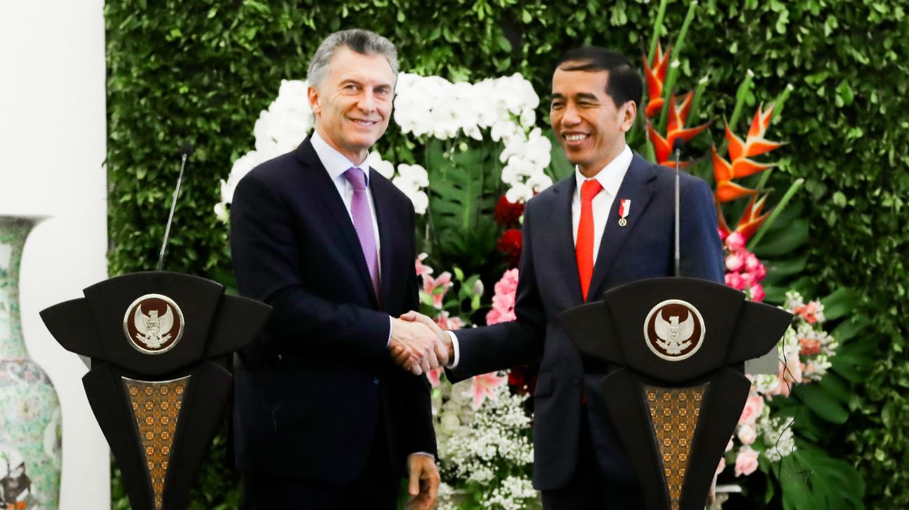 Mauricio Macri en su viaje a Indonesia 