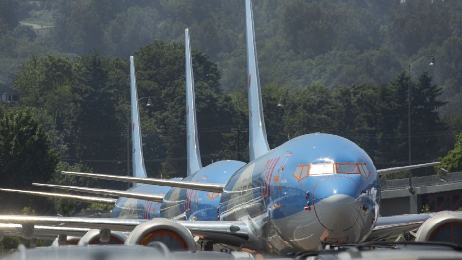 Boeing 737 Max Planes Sit Parked At Boeing Field In Seattle, Washington