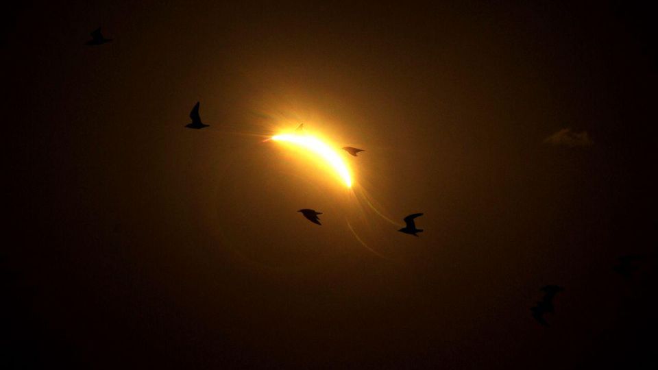 Así se vio el eclipse desde la localidad bonaerense de Chacabuco.