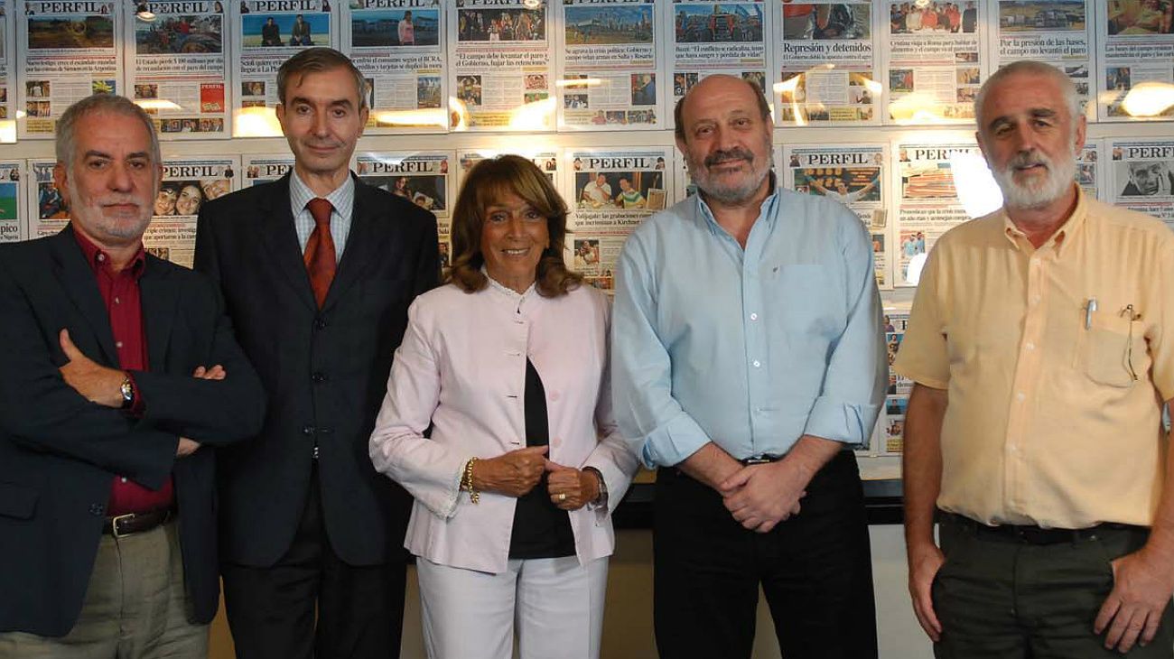 Más recuerdos de Andrew Graham-Yooll: con Magdalena, Nelson Castro, Alfredo Leuco y el recordado Pepe Eliaschev. 