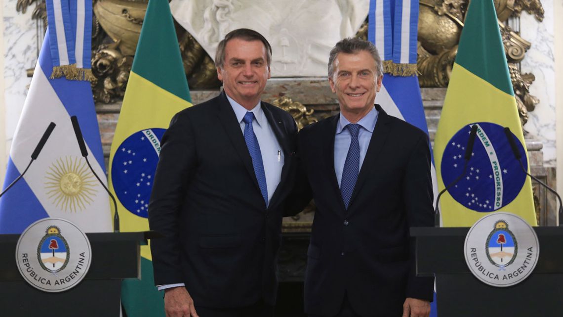 President Mauricio Macri and Brazil's President Jair Bolsonaro