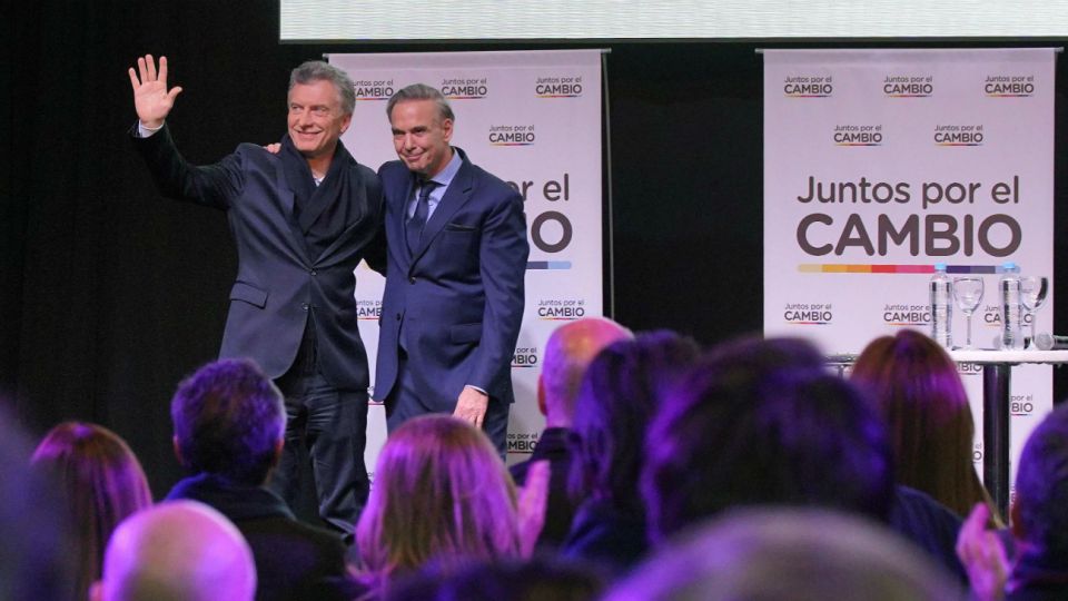 Macri y Pichetto en la cumbre de "Juntos por el Cambio" este miércoles 10 de julio de 2019.