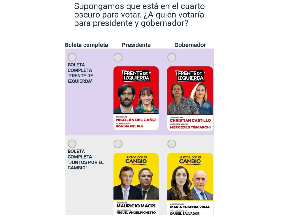 Opción boleta corta o boleta completa