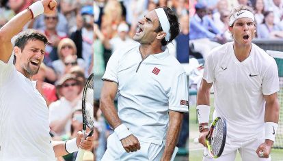 Djokovic. El serbio acumula 259 semanas como número uno del mundo. / Federer. “Nos convertimos en mejores por los otros”, confesó. / Nadal. Ganó su primer Grand Slam a los 19 años. Y no paró.