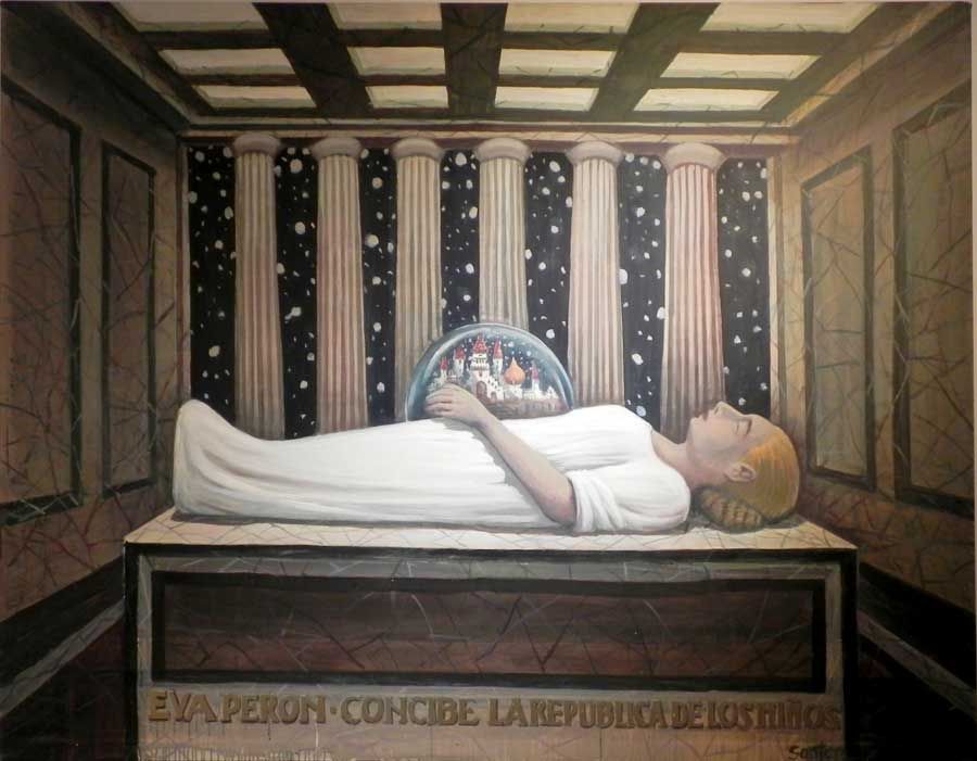 Cadáveres exquisitos. Juan, Eva, Ernesto, América. Muestra colectiva en ArtexArte - Fundación Alfonso y Luz Castillo.