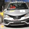 El Toyota Etios en la prueba de impacto lateral de Latin NCAP.