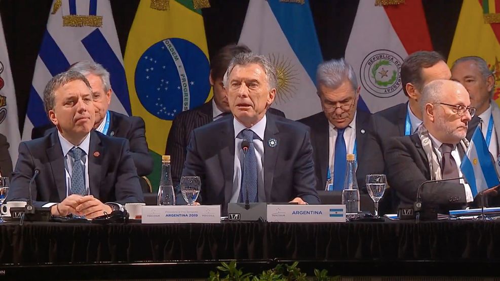 Mauricio Macri, durante su discurso en la cumbre del Mercosur.