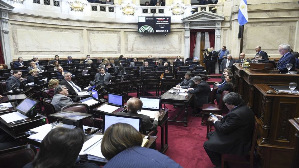 Recinto del Senado durante la designación de jueces con la ausencia de Cristina Kirchner y Miguel Ángel Pichetto.