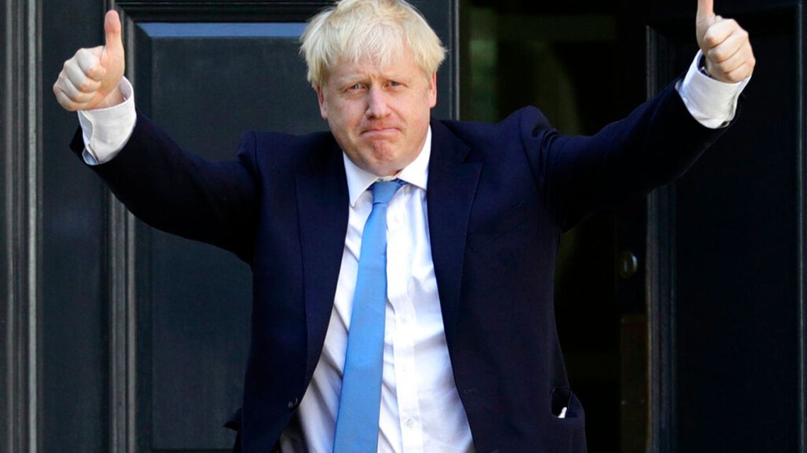 UK Prime Minister-to-be Boris Johnson at the Conservative party HQ in London the day of his selection to serve as PM