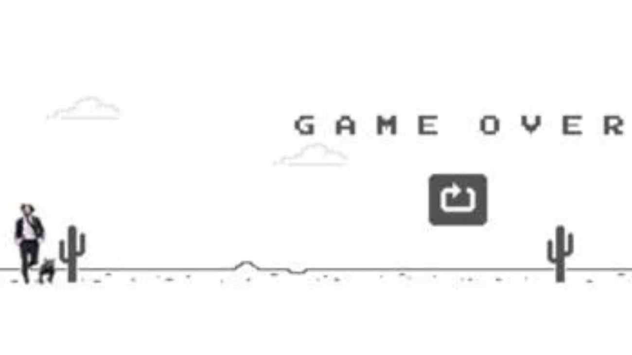 El juego es una modificación del conocido dinosaurio que corre en el navegador Chrome.