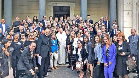 Reunión. Francisco, reunido en Roma con representantes del Poder Judicial del continente, entre ellos Eugenio Zaffaroni.