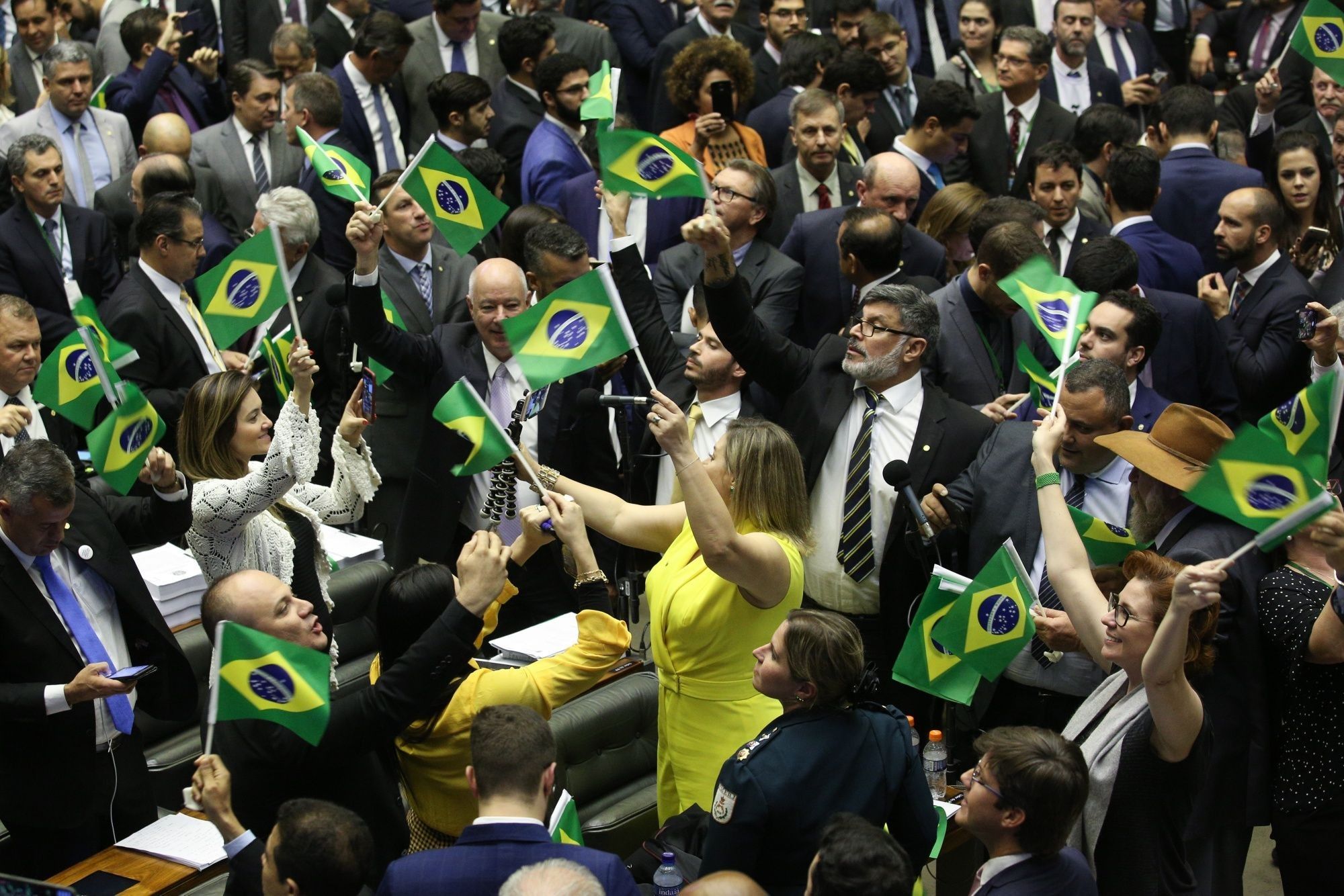 Brazil's Lower House Votes On President Bolsonaro's Flagship Pension Proposal 