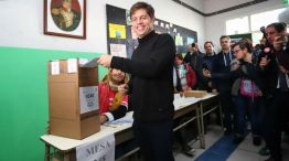 Axel Kicillof votó en la mesa 248 de la Primaria 10 de la localidad de Manzanares.