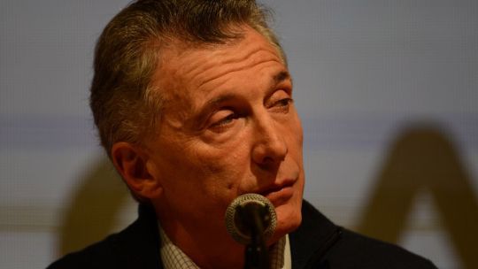 El rostro preocupado del presidente Mauricio Macri en el momento de enfrentar a la prensa.