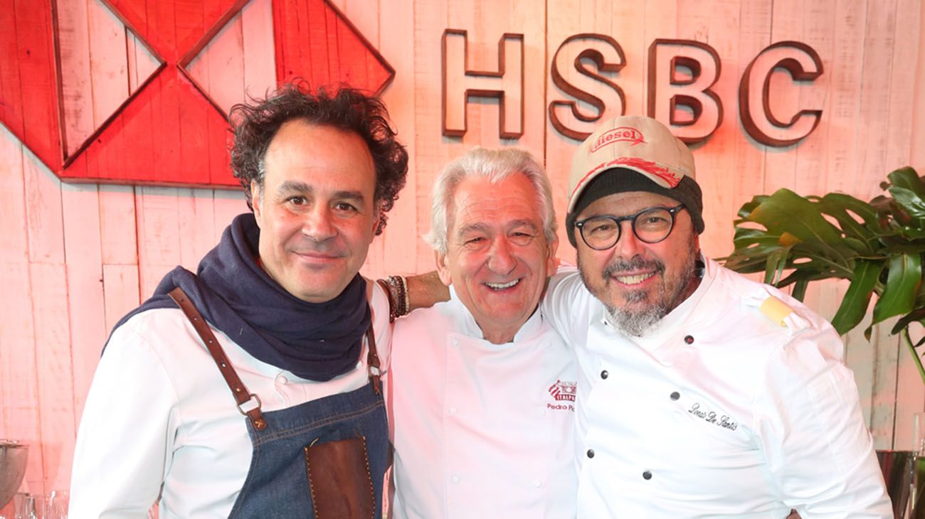 Roberto Petersen, Pedro Picciau y Donato De Santis en el preopening de Masticar 2019 por HSBC.