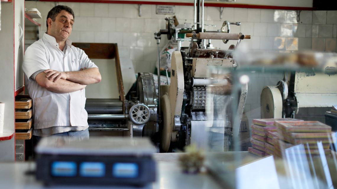 Alejandro Nigro, pictured inside his pasta shop in Buenos Aires.