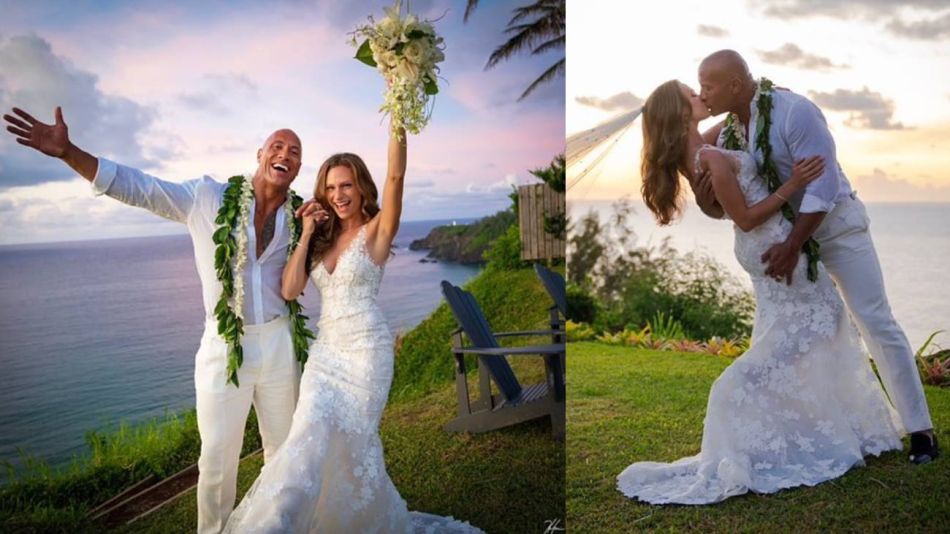 La Roca se casó de sorpresa e hizo una espectacular fiesta en Hawaii