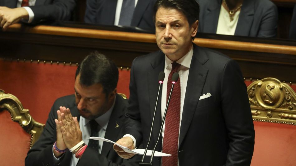 Italy's Prime Minister Giuseppe Conte Addresses Senate on Country's Political Crisis