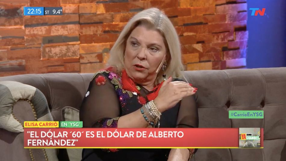 La diputada Elisa Carrió, en TN.