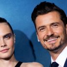 Orlando Bloom y Cara Delevingne en la red carpet de "Carnival Show"